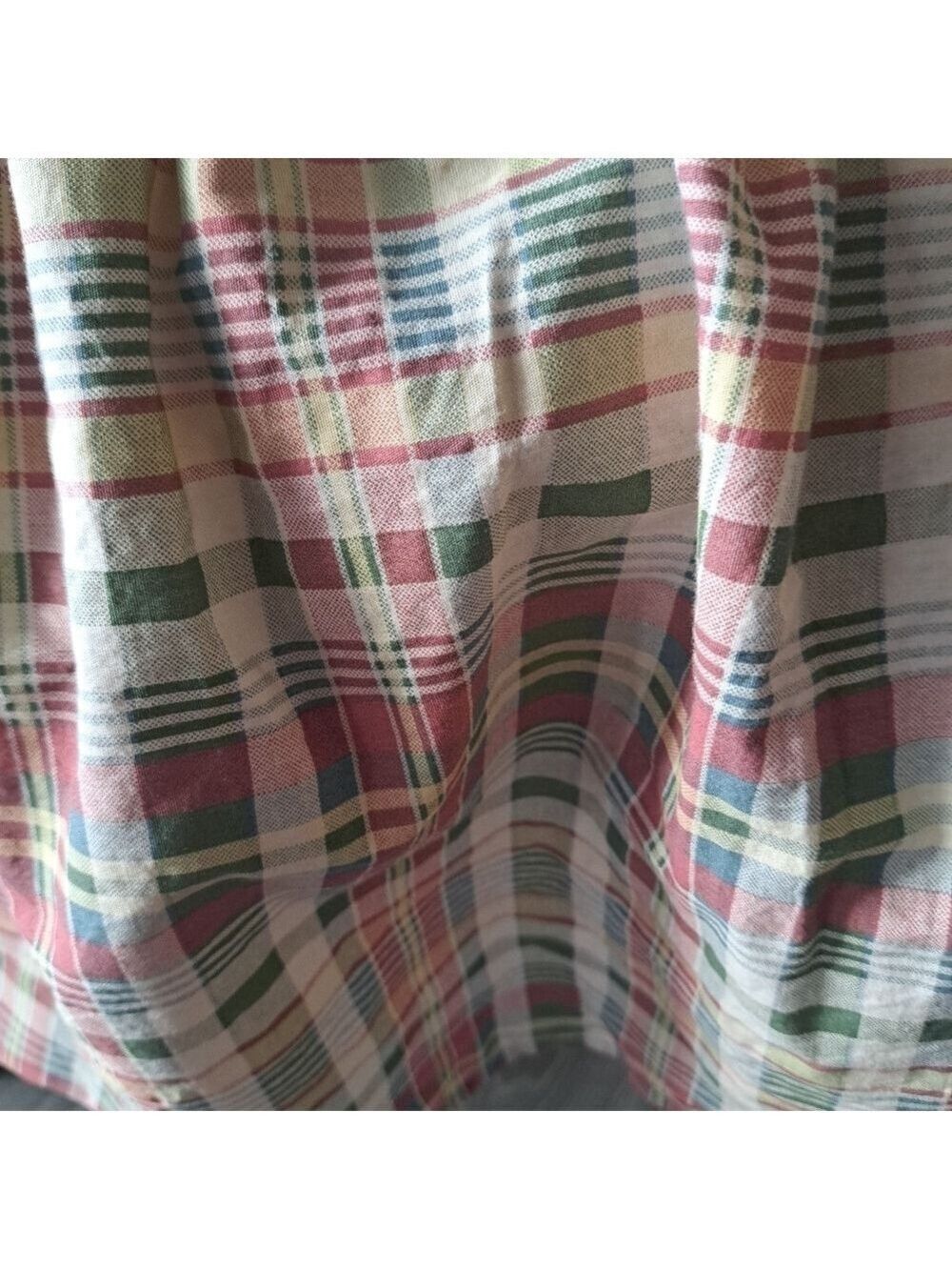 CHAPS Home Wainscott plaid Queen Bedskirt cottagecore shabby chic check cotton